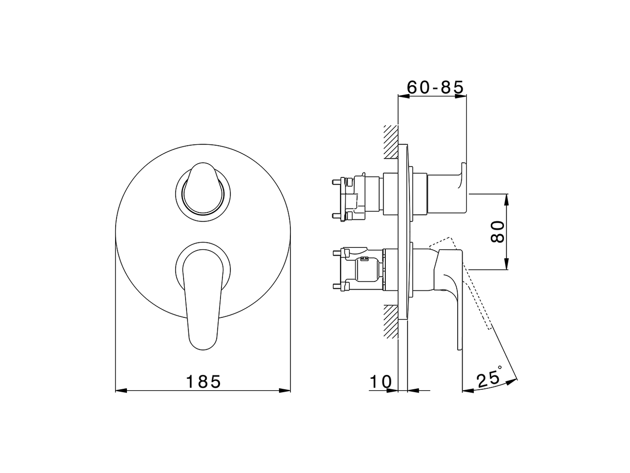Conjunto Monomando para One-Box ONE BOX_AH0BM030 - v1