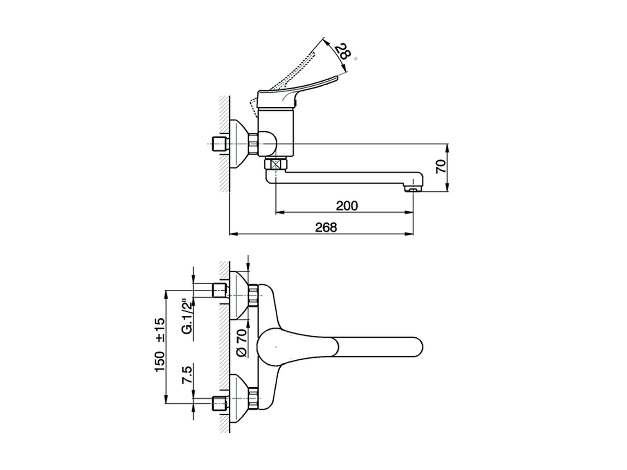 Fregadero monomando de pared KITCHEN_FU700400 - v1
