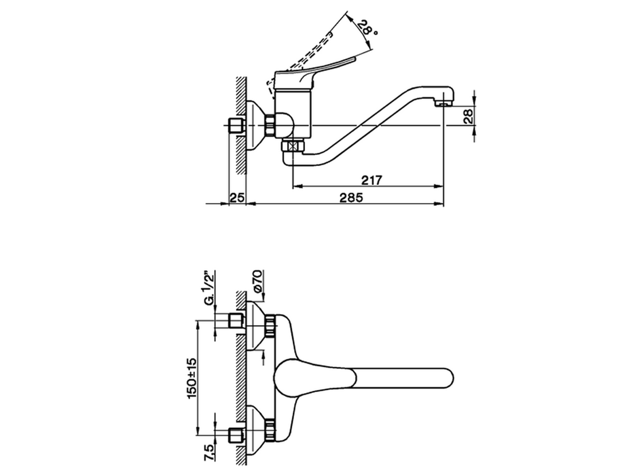 Fregadero monomando de pared KITCHEN_FU700430 - v1