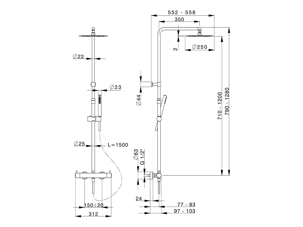 Columna termostática ducha 2 funciones M32_MTC8401D - v1