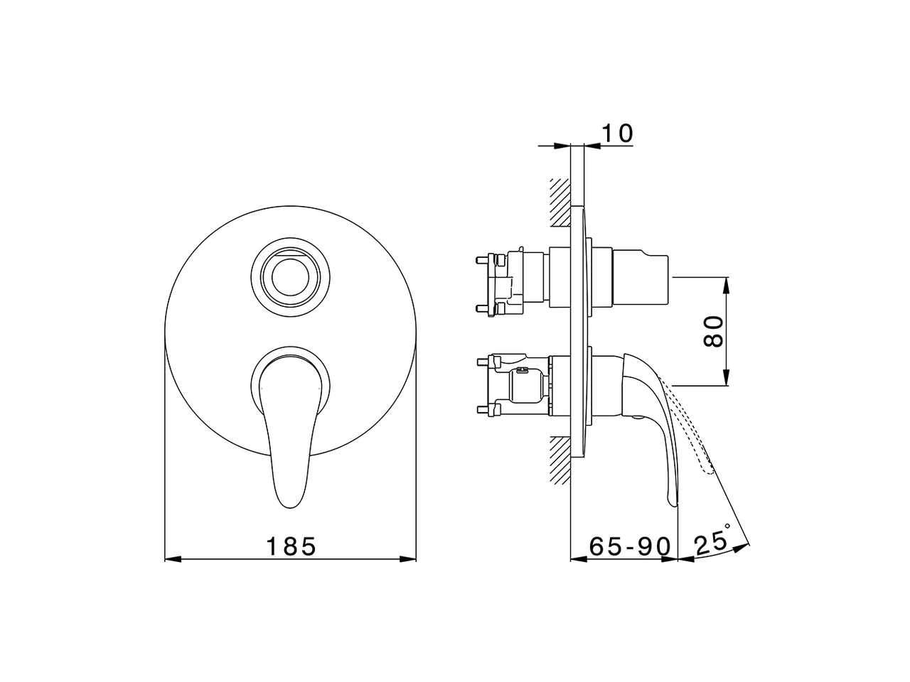 Conjunto Monomando para One-Box ONE BOX_NM0BM030 - v1